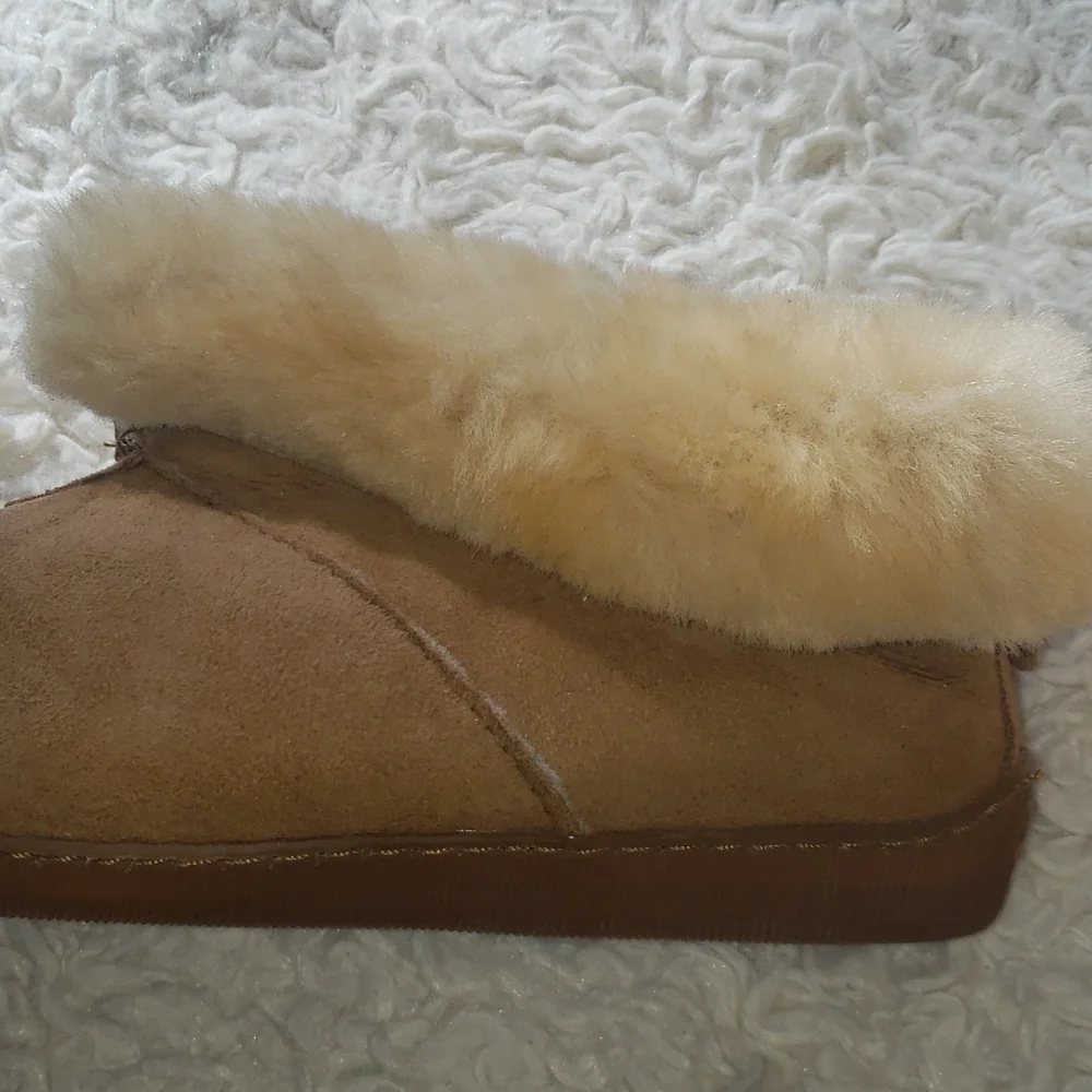 Minnetonka Golden Tan Sheepskin Ankle Boot Brand New Without Box 7 - Picture 12 of 16